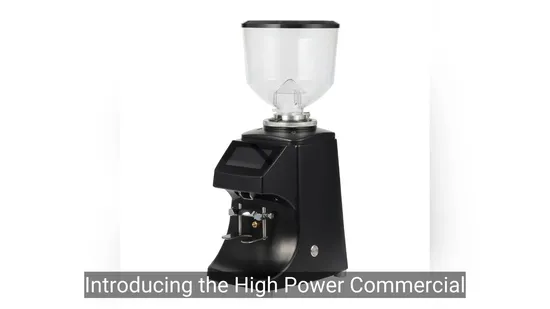 Moedor de grãos de café comercial novo em aço inoxidável, moedor elétrico ajustável de 83 mm