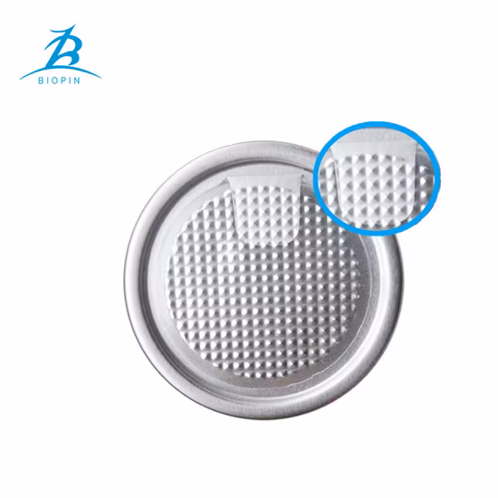 Tampa de alumínio totalmente aberta, fácil de remover, 65 mm, 211#, tampa Poe para latas de papel, plástico e metal