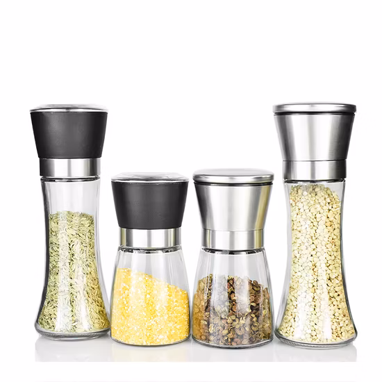 Conjunto de moedor de sal e pimenta de aço inoxidável 200ml, para venda quente